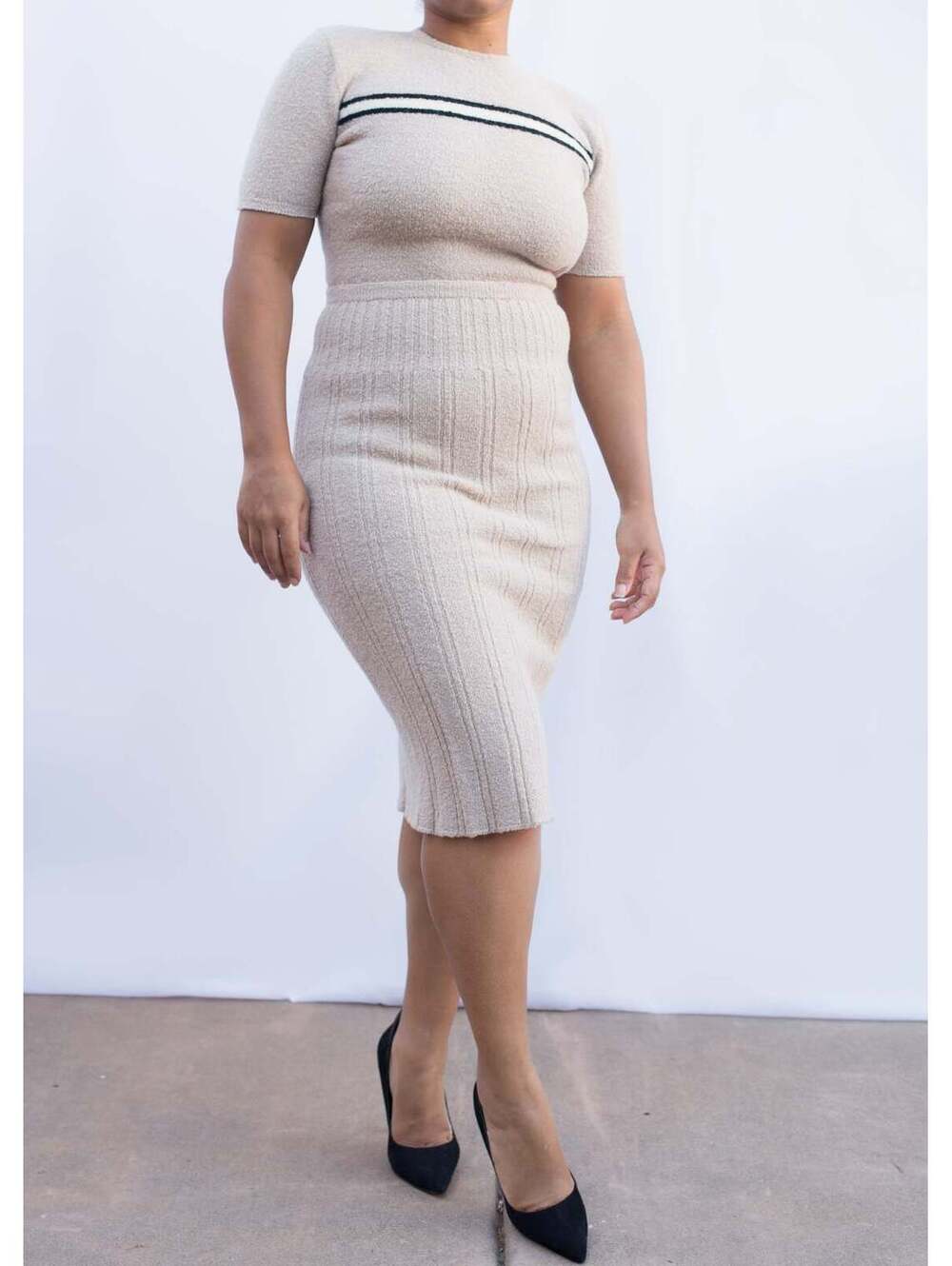 Cream Knit 2 Piece Set